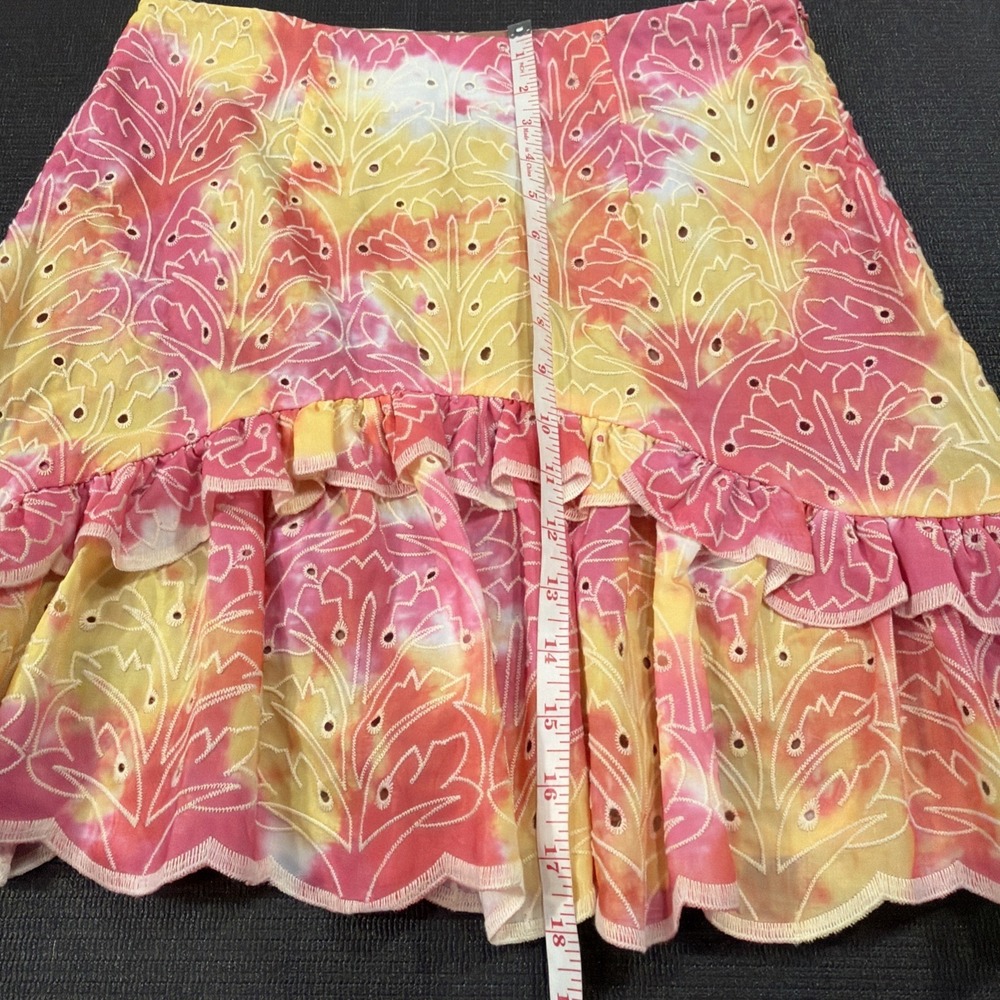 New Elliatt‎ Cowra Set Pink & Yellow Eye-lit Floral Skirt Set Size Medium - Picture 4 of 12